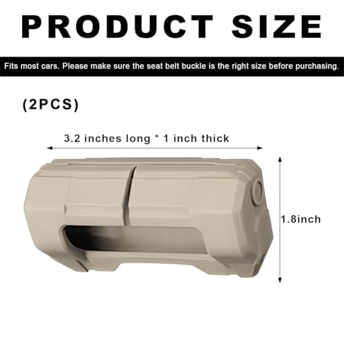 2 PCS Car Seat Belt Buckle Covers, Anti-Scratch Silicone Auto Seatbelt Clips Protector, Universal Seat Belt Buckle Protective Sleeve for SUVs Vans Trucks, Car Accessories (Beige) - color: Beige