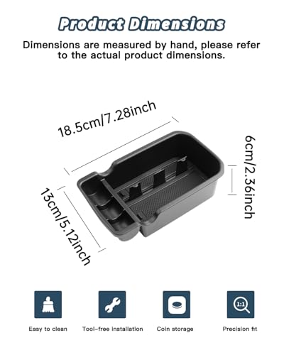 Ruiya 2017-2021 Compass Center Console Organizer for Jeep Compass Accessories ABS Material Armrest Console Glove Tray Compatible with 2017 2018 2019 2020 2021 Jeep Compass - color: 2017-2021 Jeep Compass