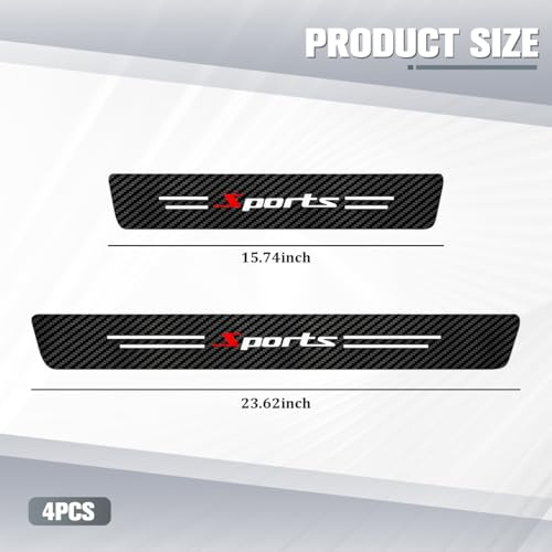 4PCS Car Door Sill Protector, Anti-Scratch Carbon Fiber Sport Vehicle Threshold Guard Sticker, Self-Adhesive Automotive Door Sills Scratch Protection Accessories, Universal for Most Vehicles