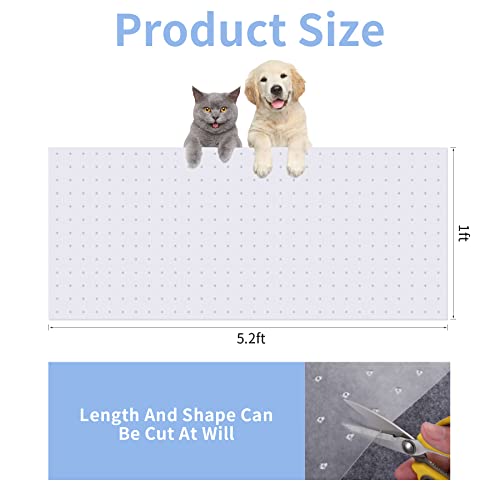 5.2 Feet Cat Carpet Protector, Non-Slip Carpet Protector for Pets, Carpet Scratch Stopper from Scratching Carpet at Doorway - size: 5.2FT-1PC