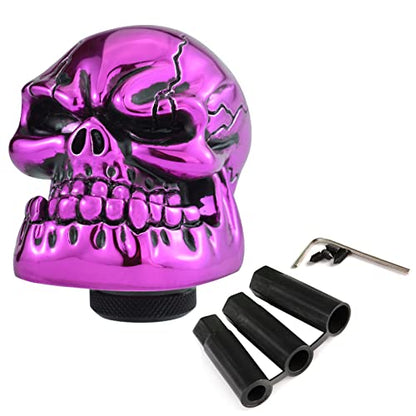 Skull Head Gear Stick Shift Shifter Knob Lever Cover Fit Most Manual Transmission Vehicles, Purple - color: Purple