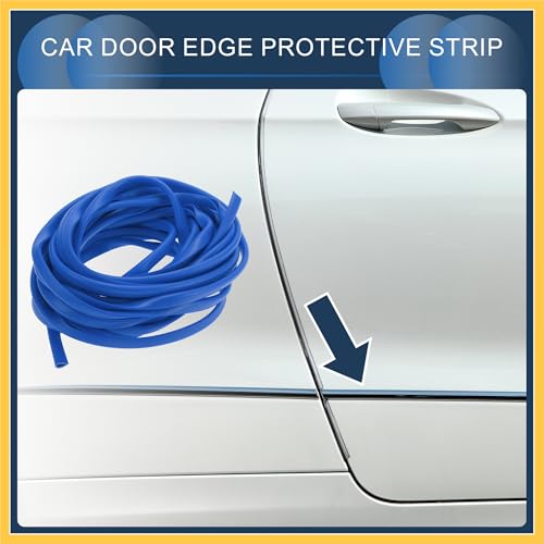 Universal Car Door Edge Guards, Exterior 19.69ft U-Shaped Door Scratch Protection Guard PVC Blue, 1 Pc Auto Replacement Parts