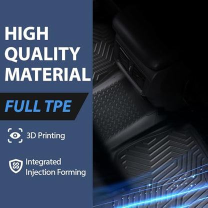 PIT66 Floor Mats Cargo Liner Compatible with 2007-2013 Chevy Silverado/GMC Sierra 1500 Crew Cab, Fit 2007-2014 Silverado/Sierra 2500/3500 HD Crew Cab (Heavy Duty) TPE 3-Piece Premium,Black - size: Fit Silverado/Sierra Crew Cab 2007-2013 | 3PCS