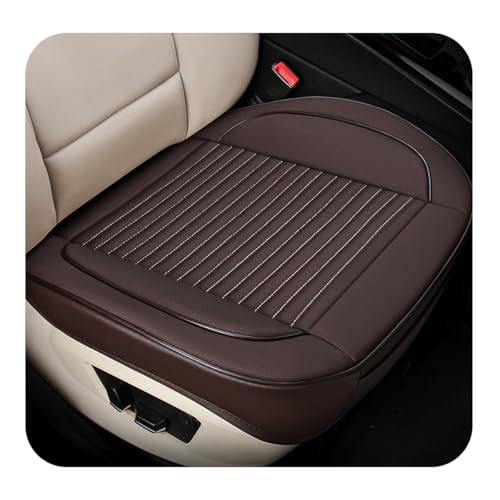 Car Seat Cover, Leather Vehicle Front Bottom Seat Cushion Cover with Storage Pocket, Anti-Slip Bottom Seats Protector Luxury Interior Decor for Most Car Trucks SUVs (Coffee) - color: Coffee
