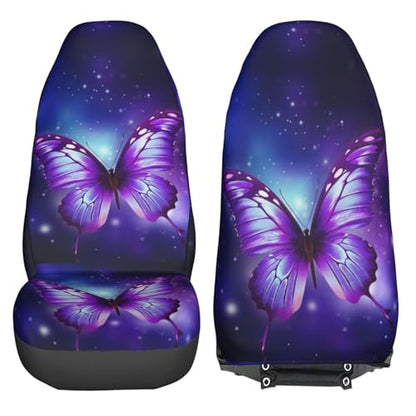 Dujiea Flying Butterfly Car Front Seat Covers 2 Pcs Universal Auto Seat Covers Front Seats Only, Vehicle Bucket Seat Protectors Fit for Most Car SUV Sedan and Truck - color: Flying Butterfly