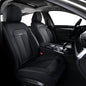 Car Seat Covers Front Set, Black Car Seat Cover, Breathable Premium Leather Seat Covers, Automotive Vehicle Seat Covers for Cars Trucks Vans SUVs Sedans (Dark Black) - color: Dark black, size: Frontpair