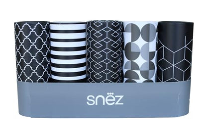 Cylinder Car Facial Tissue Holder, 5 Pack, 50 Tissues Per Cylinder, with Easy Open Lid, 3-Ply Tissues for Your car, Home and Office. Geometric Patterns (Geometric Patterns) - color: Geometric Patterns