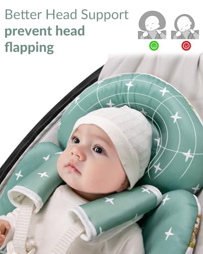 Generic Infant Car Seat Insert Compatible with Mamaroo Swing & Graco Swing and Infant Car Seat, Newborn Insert Baby Head Body Support, Reversible Design, Breathable Soft Fabric, 1Pcs - Green Woodland - color: Green Woodland