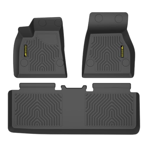 PIT66 TPE Floor Mats Compatible with Tesla Model S 2015-2020 (Only for Model S Badging) (Heavy Duty) 1st & 2nd Row All Weather Cover Protection Cargo Liners alfombras para carro - size: Fit Tesla Model S 2015-2020 | 3PCS