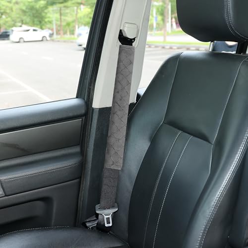 Amooca Soft Automotive Seat Belt Cover Seatbelt Shoulder Pad Neck Protector Cushions Universal Fit SUV Trucks Backpack Dark Grey Extra Long 15.7in - color: Dark Grey, size: 15.7in-1pc