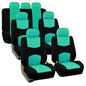 FH Group Flat Cloth Full Set Car Seat Covers Three Row 7 Seater - Universal Fit for Cars, Trucks & SUVs Mint - color: Mint