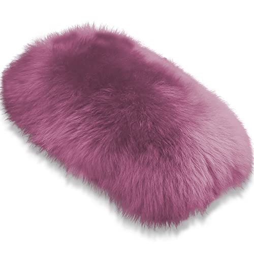Andalus Brands Pure Australian Sheepskin Fluffy Car Center Console Cover, Luxurious Non-Shedding Furry Arm Rest Cover for Car, Versatile for All Seasons, Purple - (11.47" X 6.3") - color: Purple