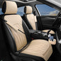 2 Pack Leather Front Car Seat Covers, Universal Sideless Car Seat Protectors with Storage Pocket and Seat Belt Pads, Waterproof Automotive Seat Cover for Cars Trucks SUV(Yellow Beige) - color: front pair yellow beige