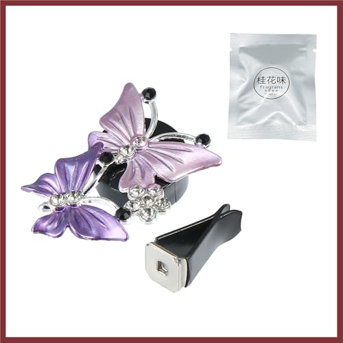 Car Butterfly Shape Clips for Air Conditioner Outlet Vent Decorations Clip Purple 4 Pcs Replace Parts