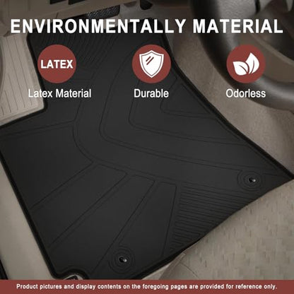 Floor Mats Compatible with 2011-2019 Ford Explorer, Custom Fit All Weather Ford Explorer Car Mats, Latex Heavy Duty Floor Liners Black 3-pc Set, 2012 2013 2014 2015 2016 2017 2018