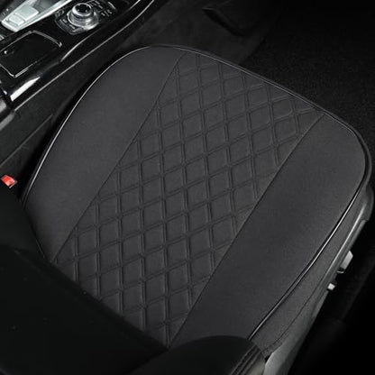 West Llama Linen Front Car Seat Cover Protector Anti-Slip Bottom Seat Cover Fits 95% of Vehicles,Wrapping Around The Bottom,Diamond Pattern(Black-1Pcs) - color: Diamond Pattern-Black, size: 1 Piece Linen