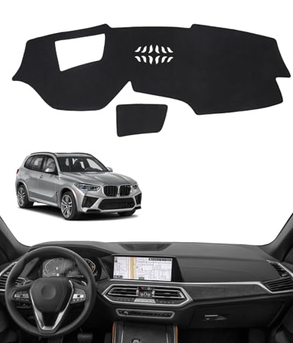 BIBLOZ Dash Cover for BMW X5 2019-2023 & BMW X7 2019-2022 Accessories Black Flannel Dashboard Cover Mat Car Dashboard UV Sun Protection - size: 2019-2023 X5