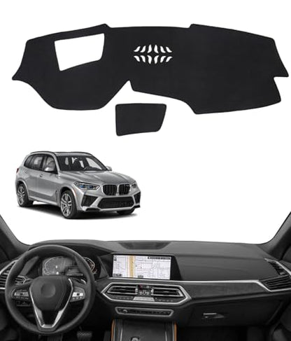 BIBLOZ Dash Cover for BMW X5 2019-2023 & BMW X7 2019-2022 Accessories Black Flannel Dashboard Cover Mat Car Dashboard UV Sun Protection - size: 2019-2023 X5