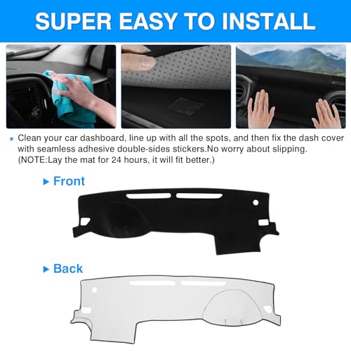 Autorder Dashboard Cover Mat for 2016-2021 2022 2023 Toyota Tacoma Accessories Dash Cover Upgrade Velvet Dash Mat Sunshade Glare UV Rays Protector - size: 2016-2023 Toyota Tacoma