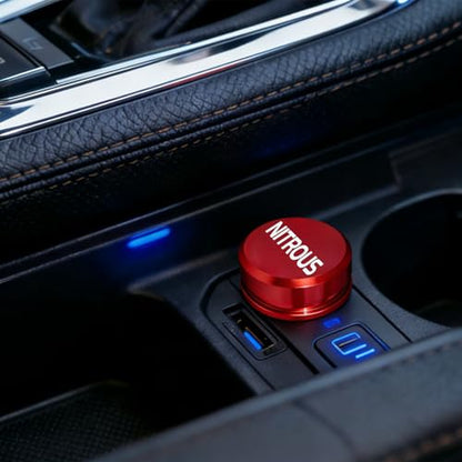 Cigarette Lighter Plug Cover Billet Aluminum Cigarette Lighter Plug, Fits All Vehicles with Standard 12 Volt Power Source Aluminum Dustproof Plug Billet Button Plugs (Nitrous) - color: Nitrous