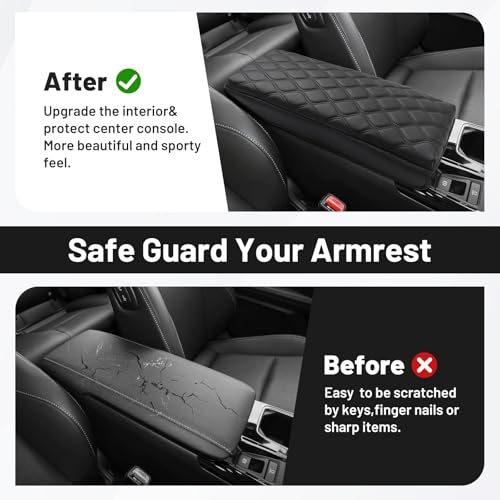 Autorder Center Console Cover for 2025-2026 Toyota Camry Accessories Armrest Cushion Cover Nappa Leather Middle Console Covers Camry Console Cushion Pad Anti-Scratch - size: 25+ Camry Armrest Cushion