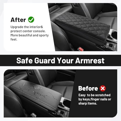 Autorder Center Console Cover for 2025-2026 Toyota Camry Accessories Armrest Cushion Cover Nappa Leather Middle Console Covers Camry Console Cushion Pad Anti-Scratch - size: 25+ Camry Armrest Cushion