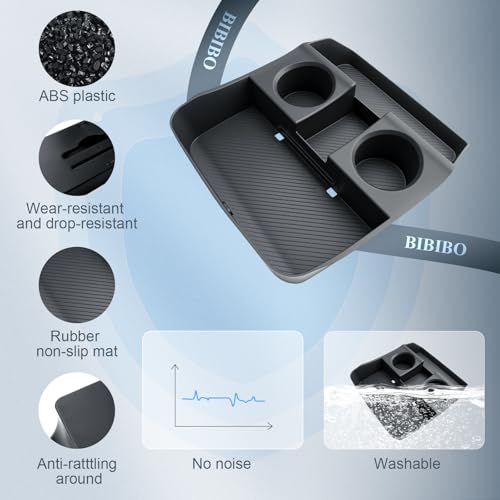BIBIBO for 2026 Hyundai Palisade Center Console Organizer 2026 Hyundai Palisade Lower Center Console Organizer 2026 Palisade TPE Console Insert Tray - color: Black-Console Under Tray