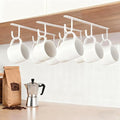 3pcs Mug Hooks,Under Cabinet Mug Holder, Coffee Cups Hook,Mug Hanger Organizer Rack with 9 Hooks for Displaying Mugs, Cups and Kitchen Utensils (White) - color: White