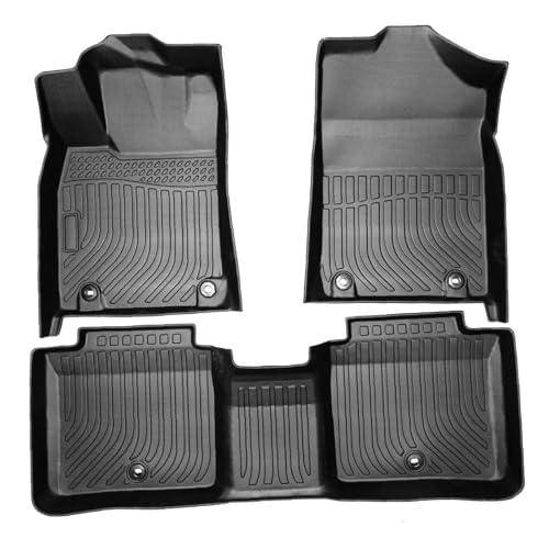 All-Weather TPE Rubber Floor Mats Compatible with 2013 2014 2015 2016 2017 2018 Lexus ES350 ES300H, Custom Fit Full Car Carpet Liners Set (Black)