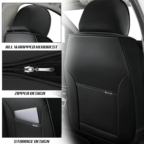Car Seat Covers for Kia K5 2021-2026, Premium Nappa Leather, Waterproof, Anti-Slip, Full Coverage, Airbag Compatible, Breathable, All-Weather, Easy Install (2 Seats, Black&Coffee) - color: 2 Seats - Black&Coffee, size: Kia K5 2021-2026