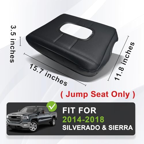 Center Console Armrest Cover Fit for Chevy Silverado & GMC Sierra 1500 2500 3500HD 2014-2018 Accessories, Comfort Armrest Pad Console Lid Cushion Vegan Leather Regular Thick(Split Bench Seat) - size: 1) 14-18 |Silverado & Sierra| Jump Seat, Regular