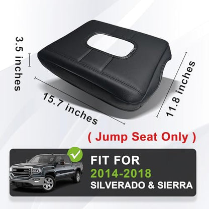 Center Console Armrest Cover Fit for Chevy Silverado & GMC Sierra 1500 2500 3500HD 2014-2018 Accessories, Comfort Armrest Pad Console Lid Cushion Vegan Leather Regular Thick(Split Bench Seat) - size: 1) 14-18 |Silverado & Sierra| Jump Seat, Regular