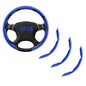 FOAN Steering Wheel Covers, 3PCs Carbon Fiber Anti-Skid Clip on Car Steering Wheel Cover Protector Universal for Most Car, Blue - color: BLUE