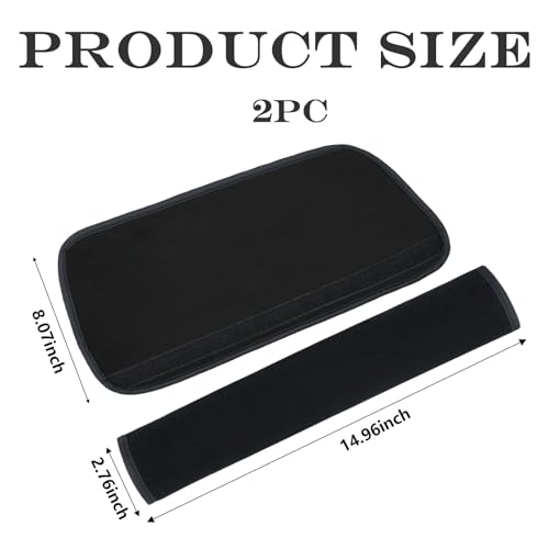 Extended Seat Belt Cover Pad, 2 Pack Soft & Comfortable Universal Seatbelt Covers for Adults and Kids, Fits Car Seat Belts, Armrest, and Backpacks (Black) - color: Black