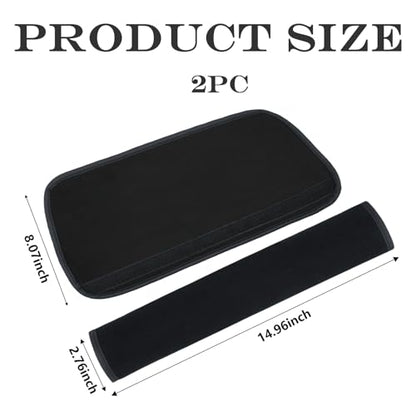 Extended Seat Belt Cover Pad, 2 Pack Soft & Comfortable Universal Seatbelt Covers for Adults and Kids, Fits Car Seat Belts, Armrest, and Backpacks (Black) - color: Black
