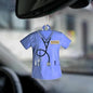 Personalized Nurse Scrubs Car Ornament, Acrylic Hanging Decoration with Custom Name, Healthcare Worker Appreciation Gift, Blue, Car Mirror Decor