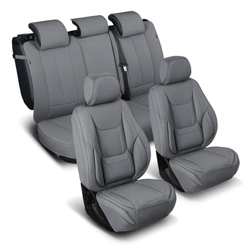 Coverland Custom Car Seat Covers Compatible with 2021-2024 Toyota Venza - Premium Leather Non-Slip Memory Foam Waterproof Seat Cover Custom fit Interior Protector [Full Set-Dark Gray] - color: Dark Gray, size: Full Set