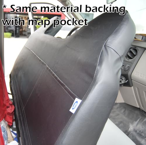 Custom-FIT Artificial Leather Front Bench seat Covers Designed for Ford F-250 350 450 (Black/Charcoal) - color: Black/Charcoal