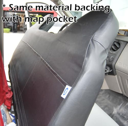Custom-FIT Artificial Leather Front Bench seat Covers Designed for Ford F-250 350 450 (Black/Charcoal) - color: Black/Charcoal