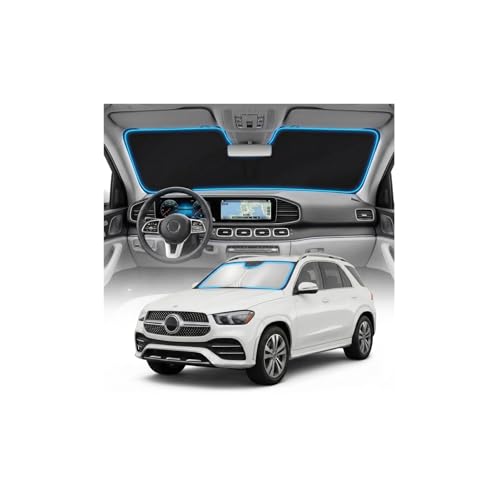 for Mercedes Benz GLE Sun Shade Windshield Cover - Custom Fit GLE Accessories 2012-2024 2025 2026 Sunshade Foldable UV Protection & Heat Shield Sun Visor Accessories