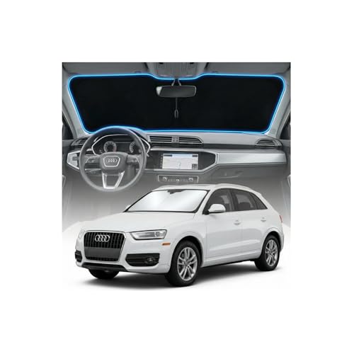 for Audi Q3 Sun Shade Windshield Cover - Custom Fit Q3 Accessories 2013-2018 Sunshade Foldable UV Protection & Heat Shield Sun Visor Accessories - size: For Audi Q3 2013-2018