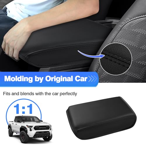 Autorder Center Console Cover for 2024 2025 2026 Toyota Tacoma Accessories Armrest Cover Anti-Scratch Middle Console Pad Leather Armrest Protector - size: 24-26 Tacoma Armrest Cover