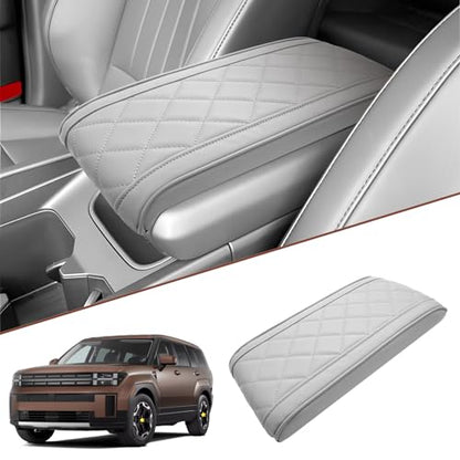 SKTU 2024 2025 2026 Santa Fe Center Console Cover Compatible with 2024-2026 Hyundai Santa Fe Armrest Cover Hyundai Santa Fe 2024 2025 2026 Accessories Santa Fe Hybrid Center Console Cushion (Beige) - color: for 2024 2025 2026 Santa Fe Beige
