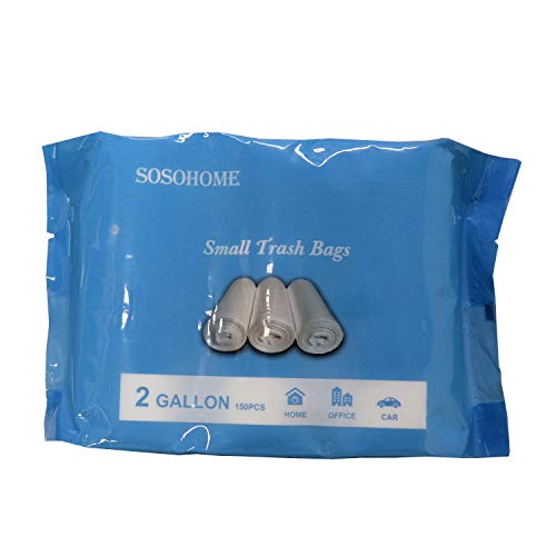2 Gallon Small Trash Bags, Clear, 150 Counts/ 3 Rolls - size: 50 Count (Pack of 3)