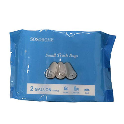 2 Gallon Small Trash Bags, Clear, 150 Counts/ 3 Rolls - size: 50 Count (Pack of 3)