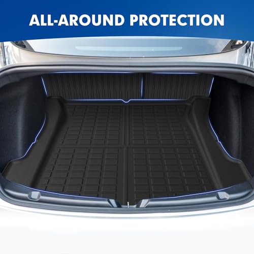 Mixsuper Cargo Liner for Tesla Model 3 2017-2023, All Weather Trunk Mat Backrest Mat TPE Back Seat Cover Protector for Model3 Accessories - size: 17-23 |Model3| Cargo & Backrest Mat
