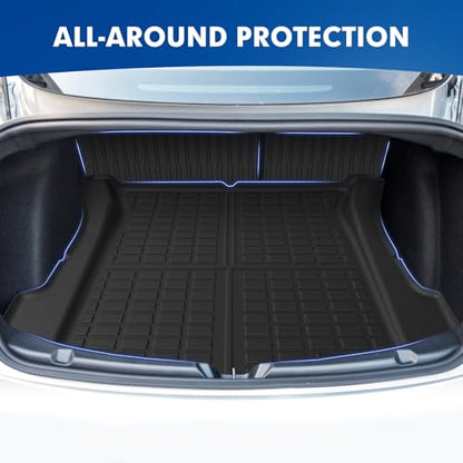 Mixsuper Cargo Liner for Tesla Model 3 2017-2023, All Weather Trunk Mat Backrest Mat TPE Back Seat Cover Protector for Model3 Accessories - size: 17-23 |Model3| Cargo & Backrest Mat