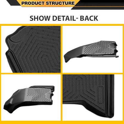 G-PLUS TPE 3PCS Cargo Liners Compatible with 2009-2018 Dodge Ram Crew Cab(NOT Fit Quad Cab & Tradesman),Cargo Liner All Weather Full Cover Protection 1st & 2nd Row Floor Liners Black Accessories Mats - size: Fit Dodge Ram 2009-2018 | Crew Cab | 3PCS