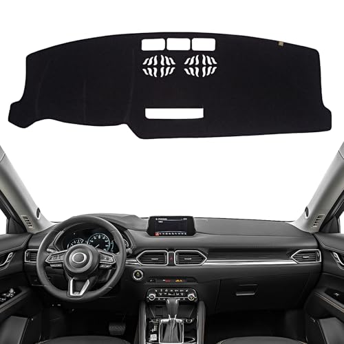 Dashboard Cover Dash Mat Fit for 2024-2017 Ma-zda CX-5 (Without HUD Models),Car Dash Board Mat Anti-Glare Carpet,Non-Slip Pad Sunshield Protector (Black) - color: Black, size: Fit 17-20 CX-5 - (Black)