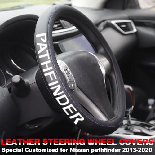 XITER Leather Steering Wheel Cover for Pathfinder 2013-2020,with Pathfinder Logo - color: Pathfinder 2013-2020,With "Pathfinder" LOGO